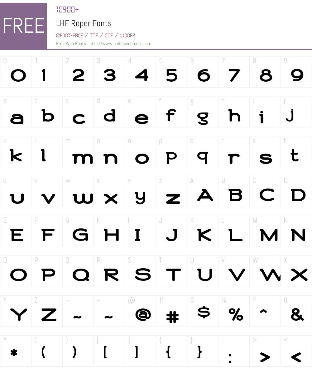 LHF Roper Font Screenshots