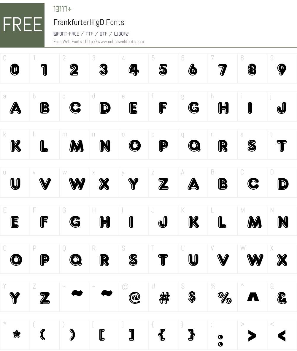 FrankfurterHigD Font Screenshots
