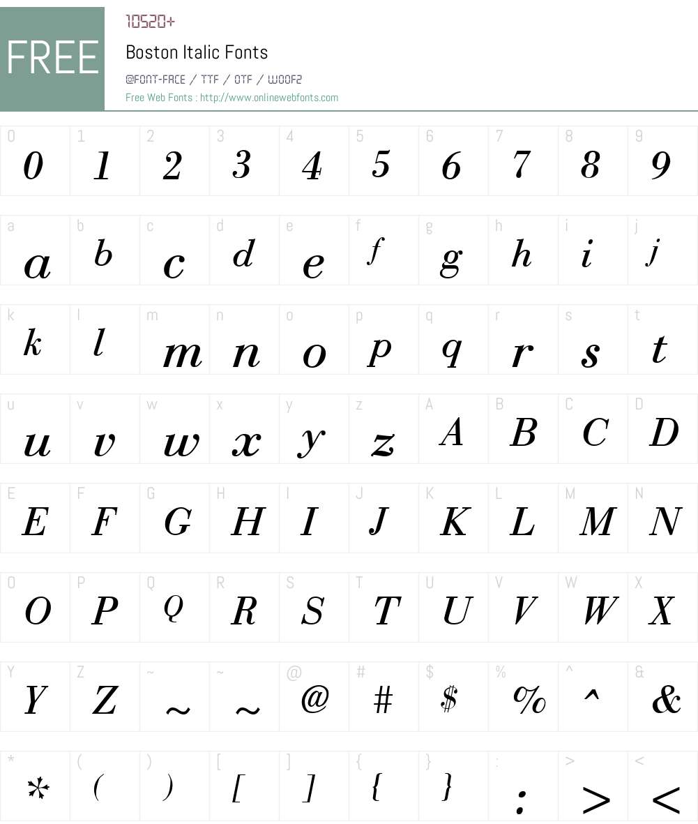 Boston Font Screenshots