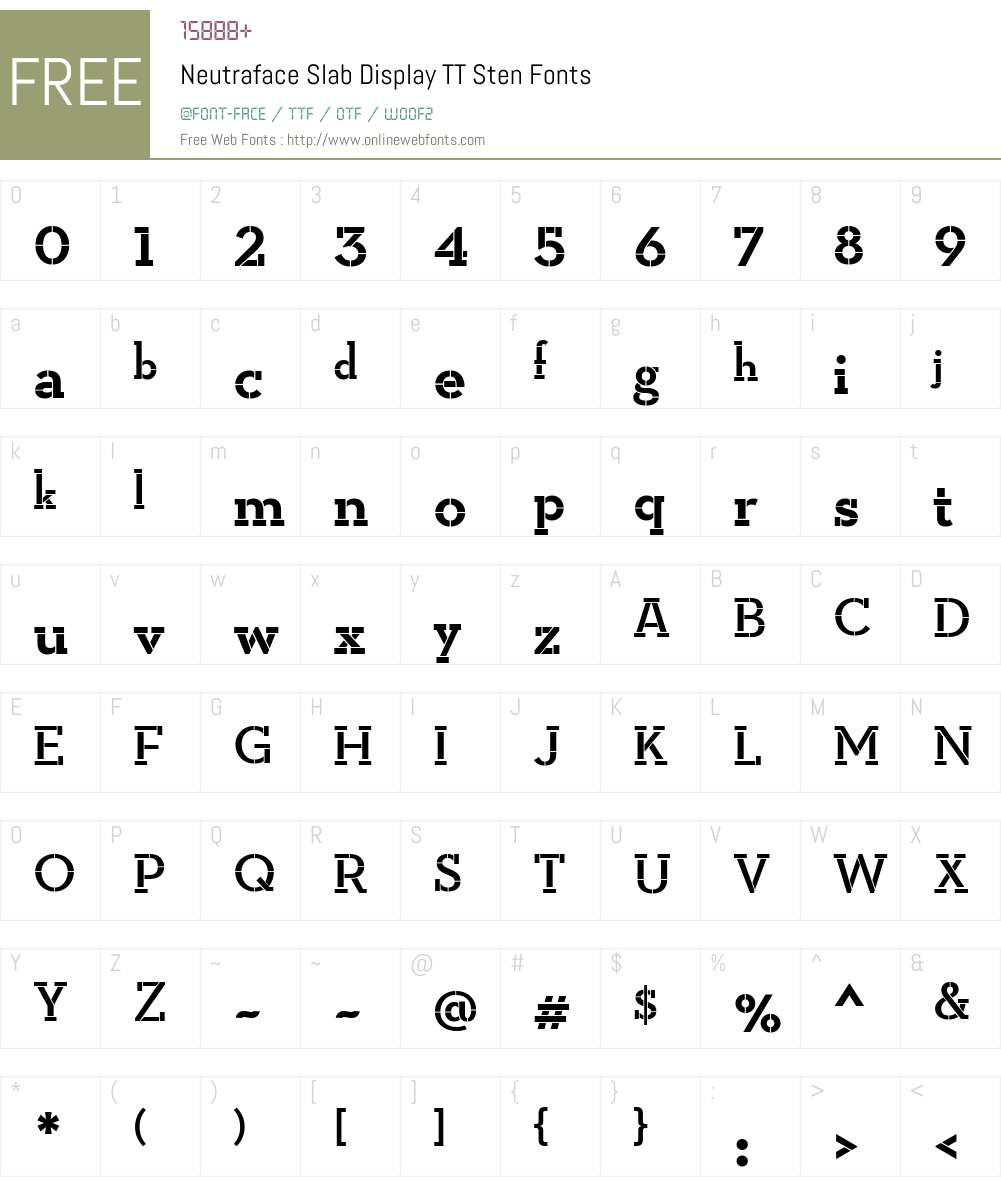 Neutraface Slab Display TT Sten Font Screenshots