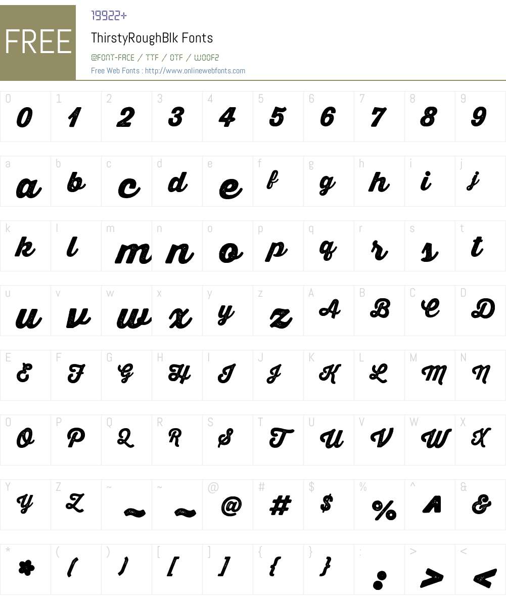 Thirsty Rough Blk Font Screenshots