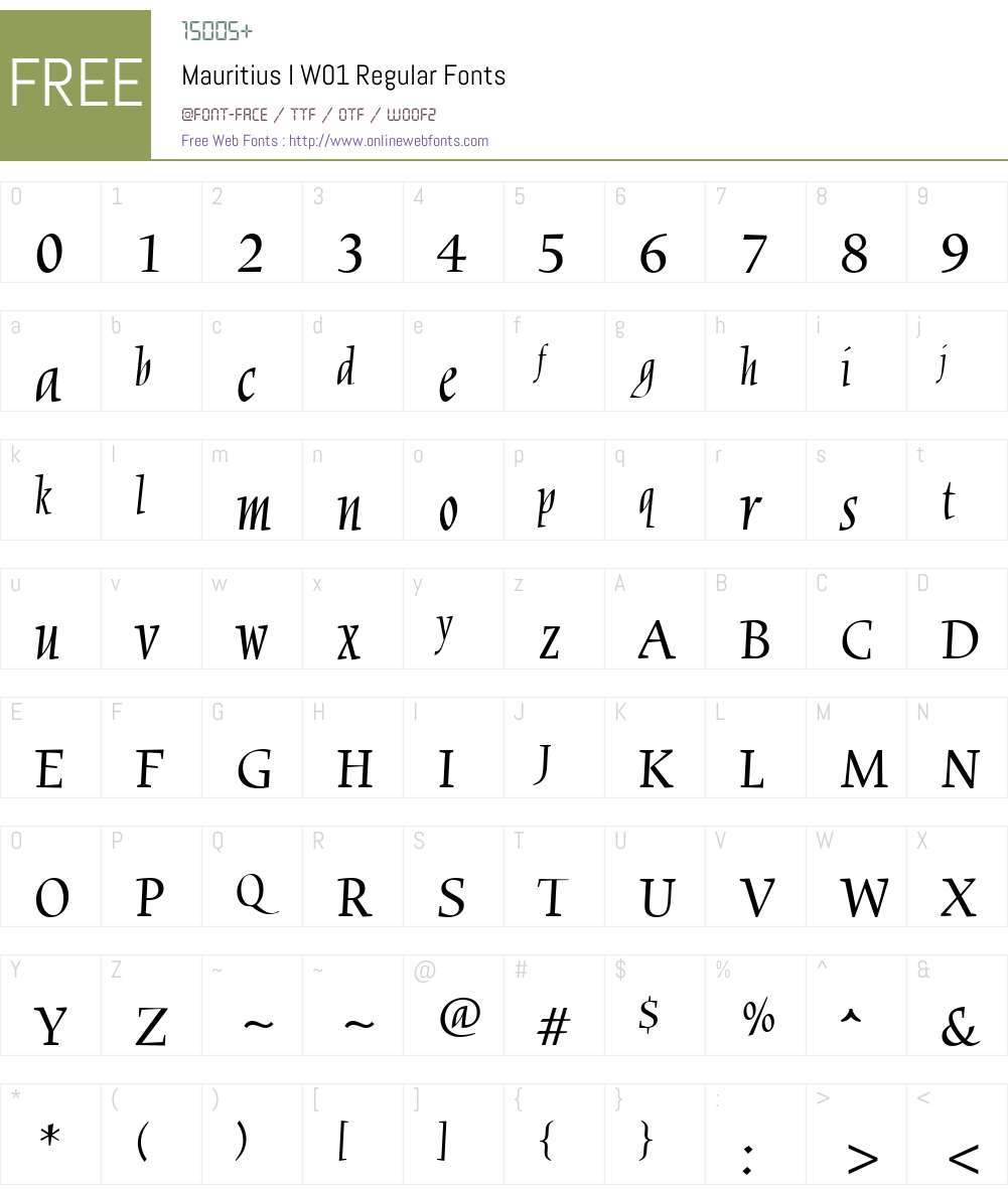 MauritiusIW01-Regular Font Screenshots