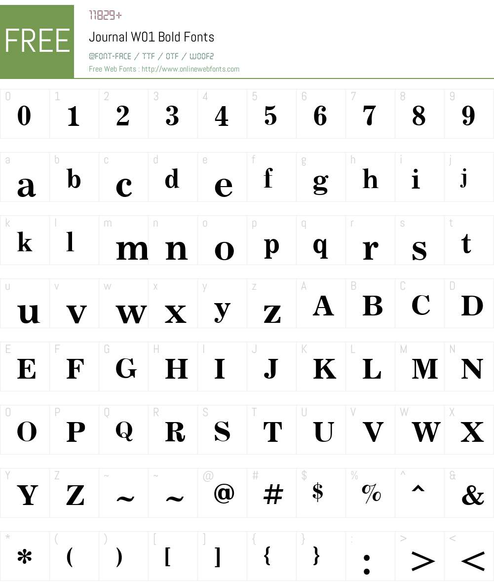JournalW01-Bold Font Screenshots