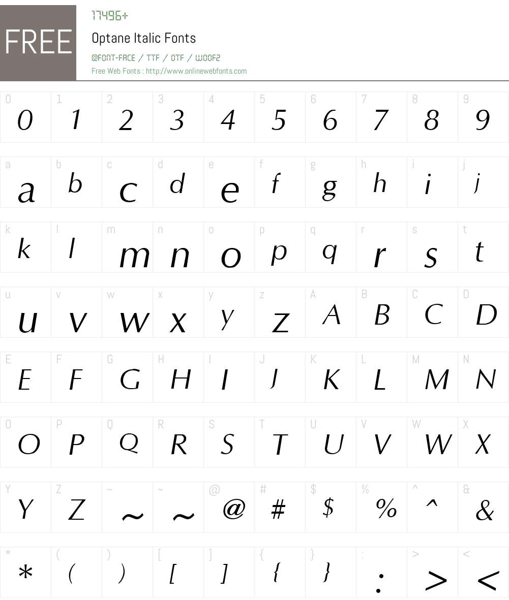 Optane Font Screenshots