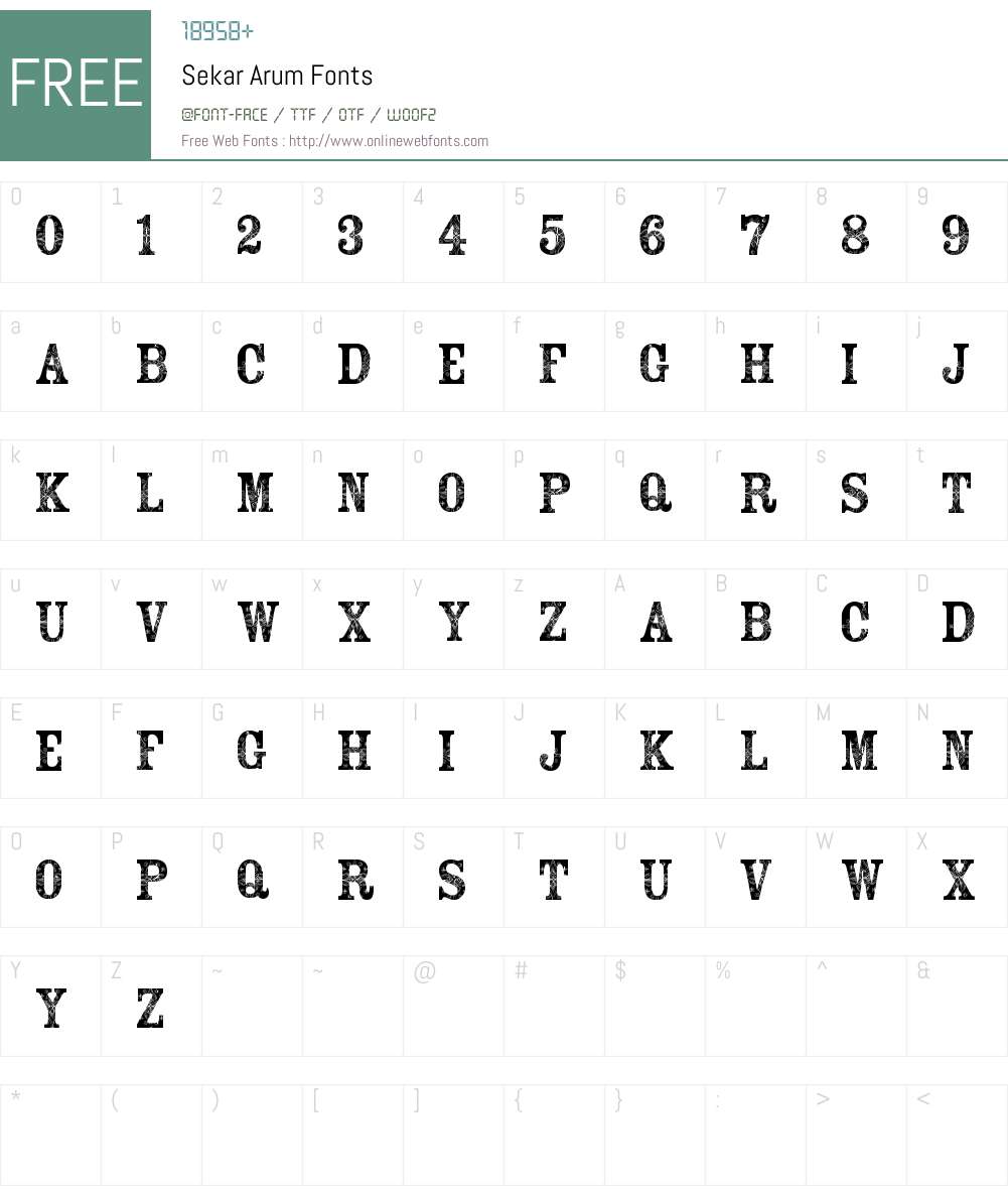 Sekar Arum Font Screenshots