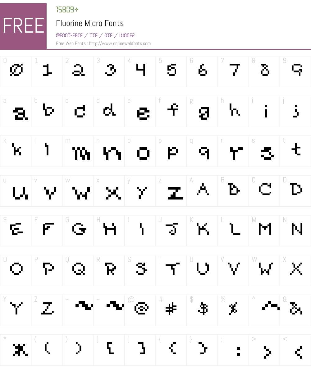 Fluorine Micro Font Screenshots