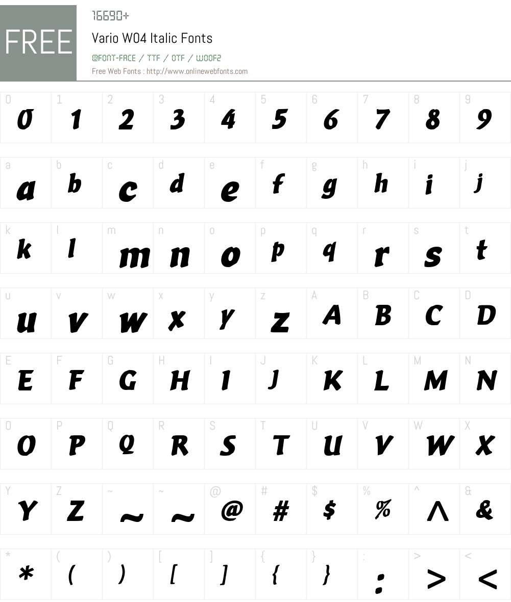 Vario Font Screenshots