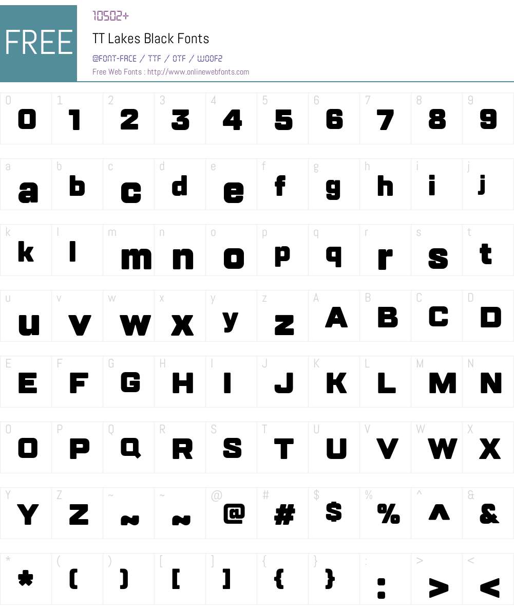 TTLakes-Black Font Screenshots