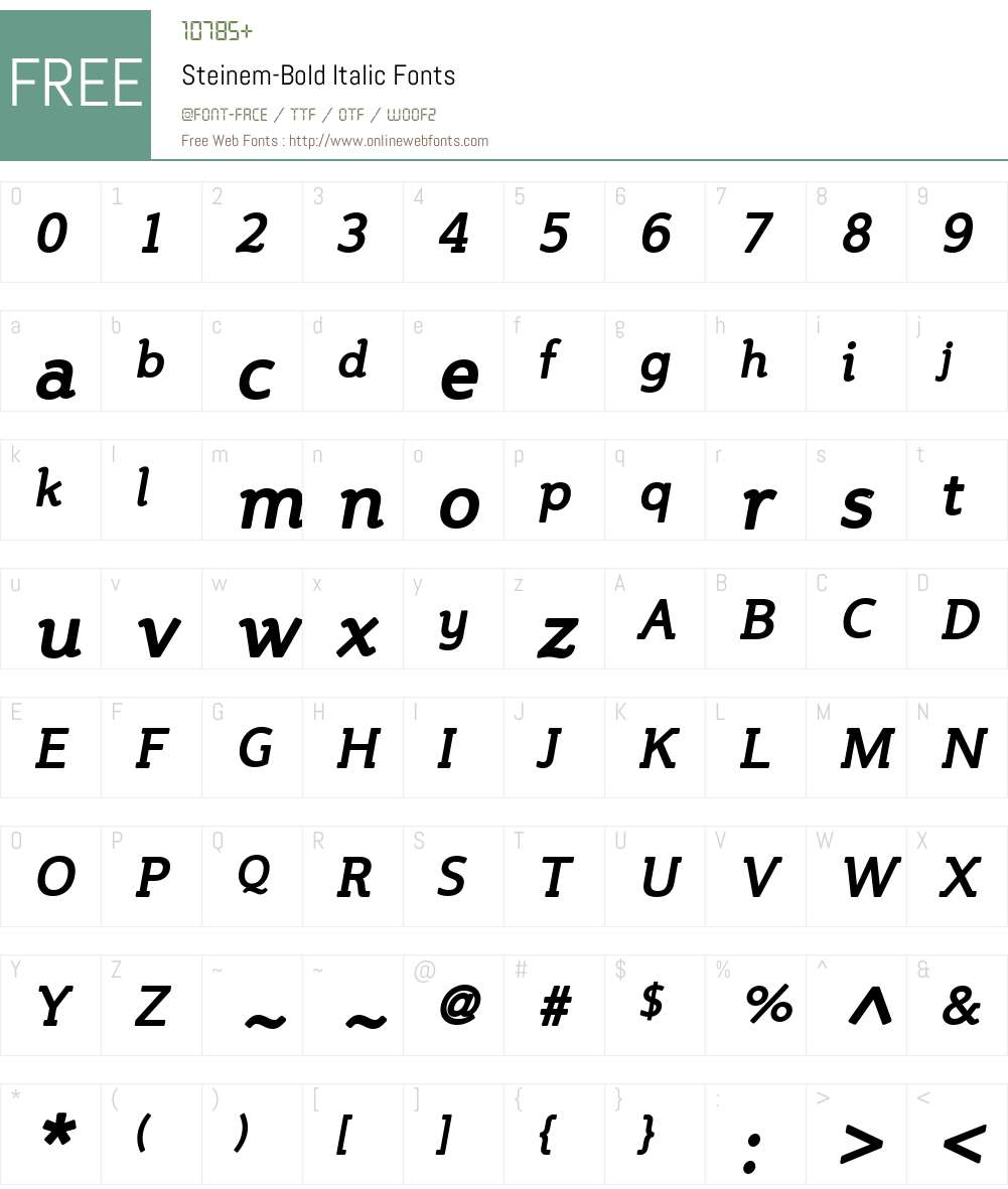 Steinem Font Screenshots
