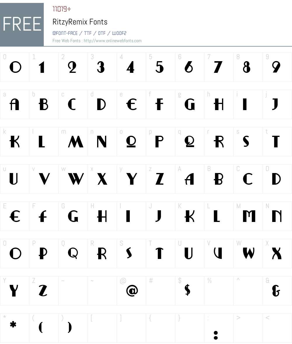 RitzyRemix Font Screenshots