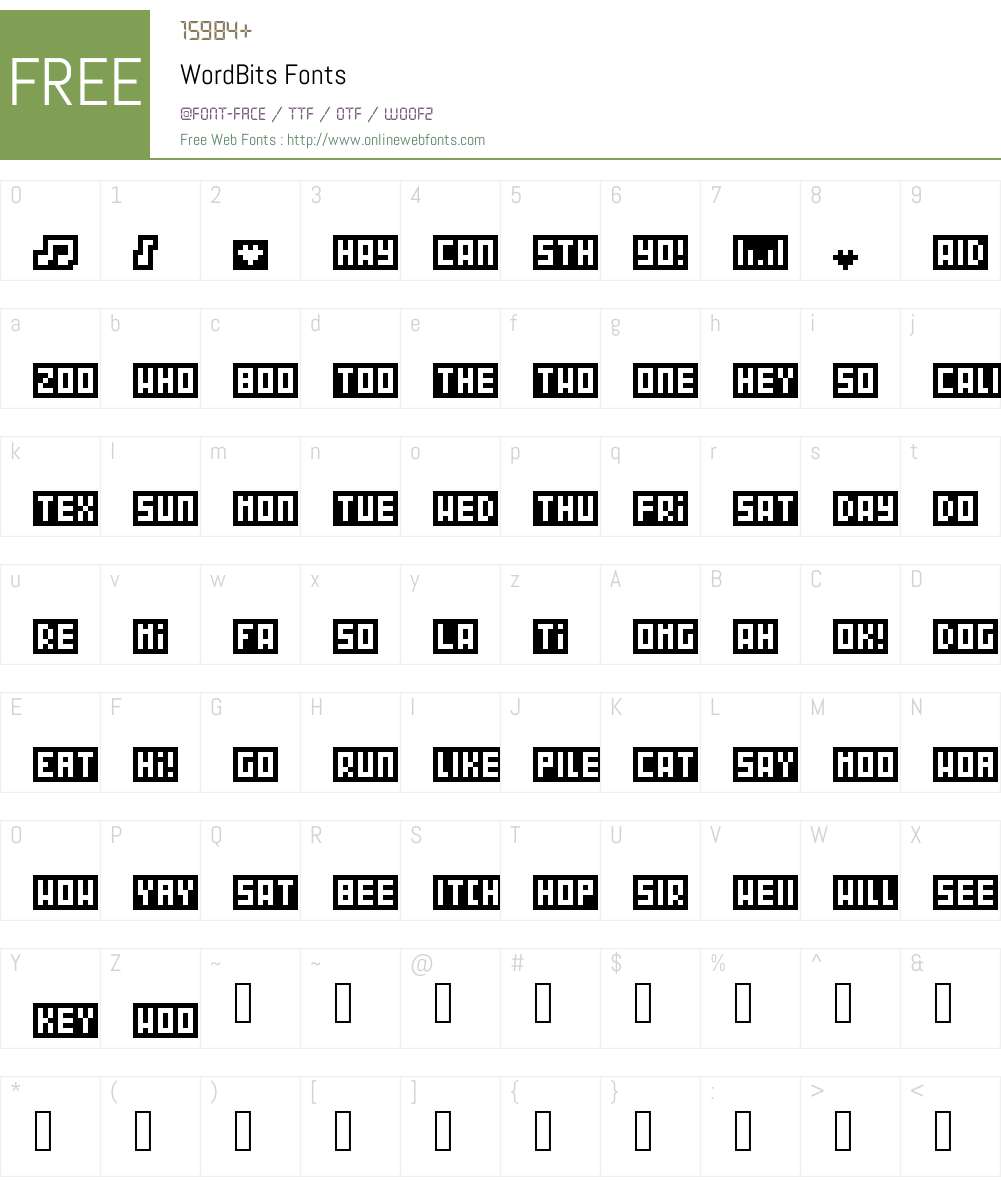 WordBits 001.000 Fonts Free Download