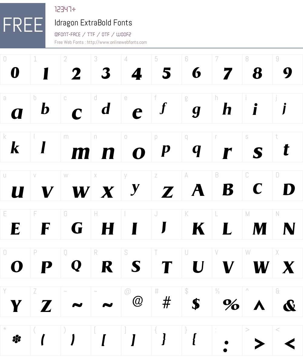 Idragon Font Screenshots