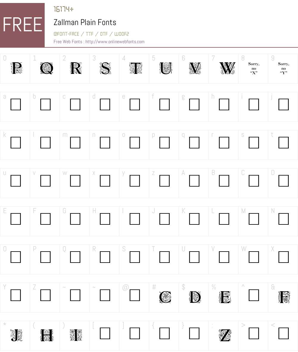 Zallman Plain Font Screenshots