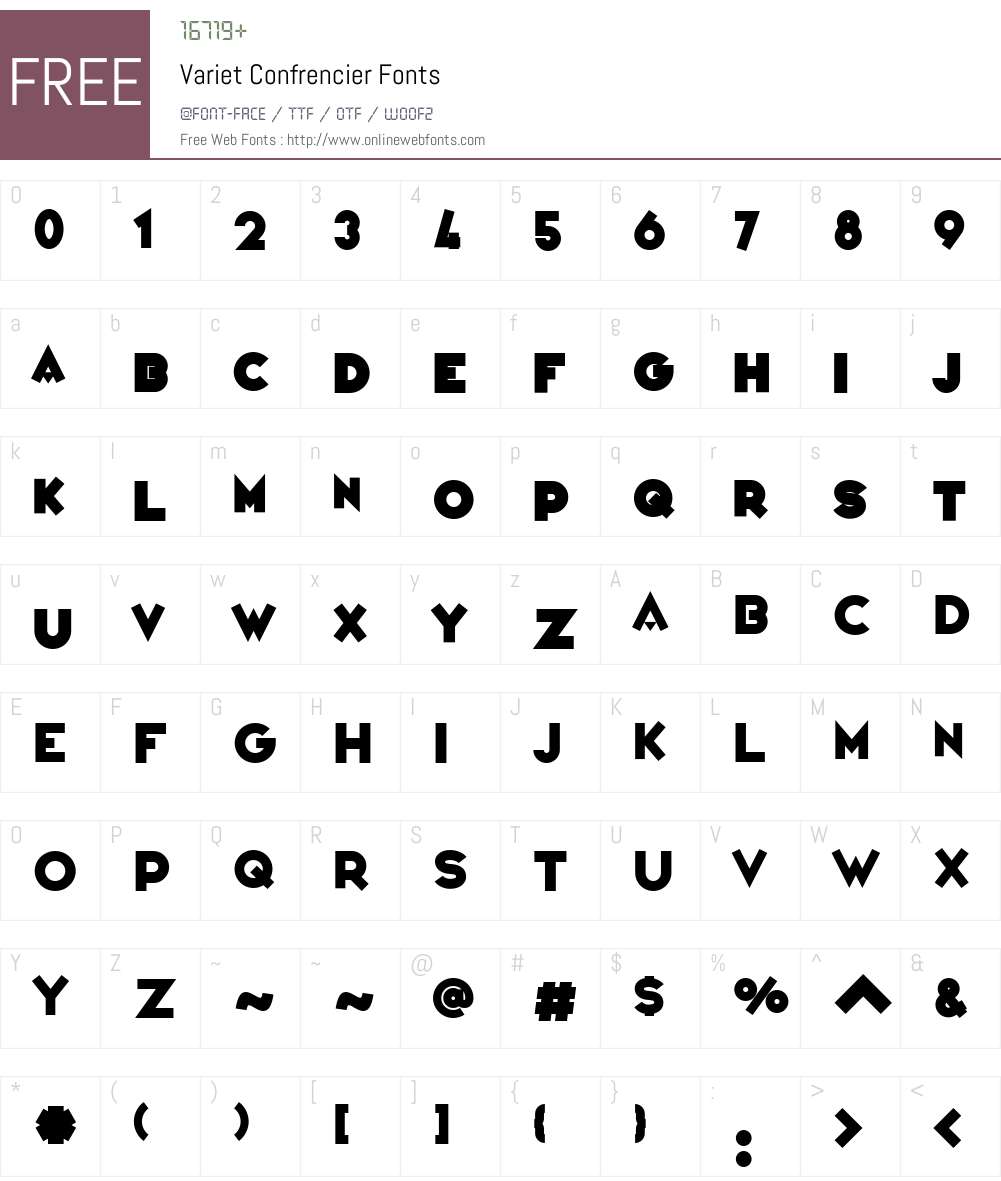 Variet Confrencier Font Screenshots