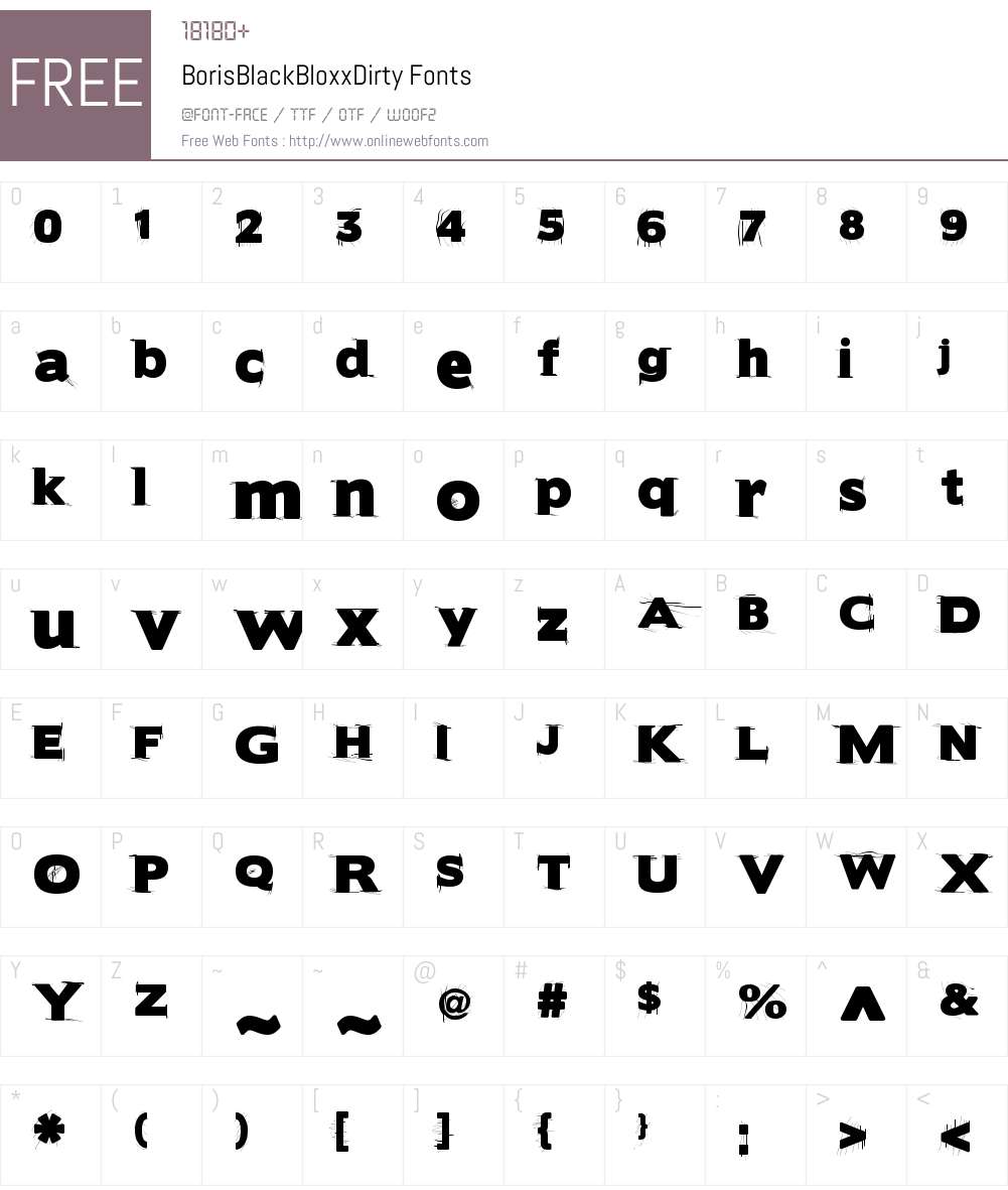 BorisBlackBloxxDirty Font Screenshots