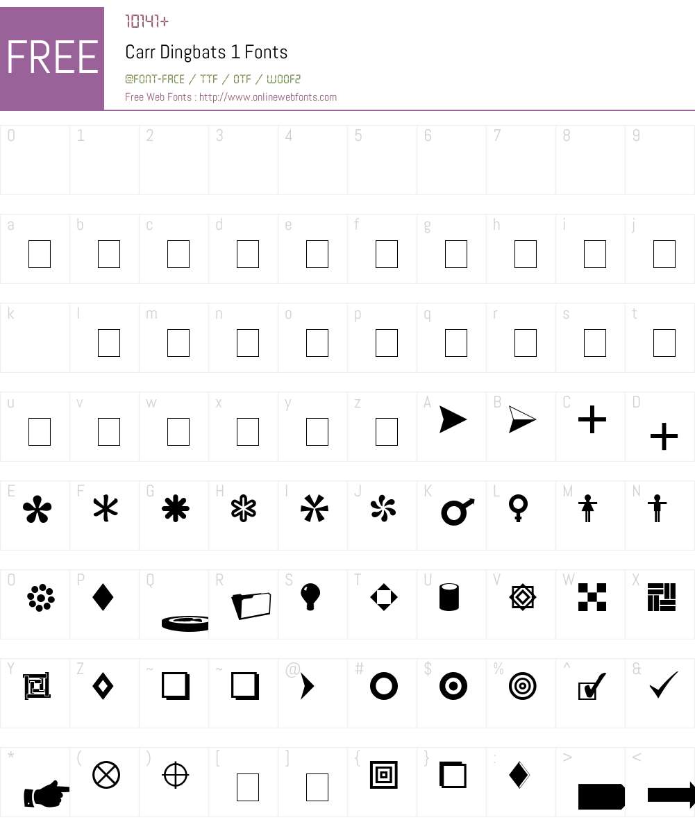 Carr Dingbats 1 Font Screenshots