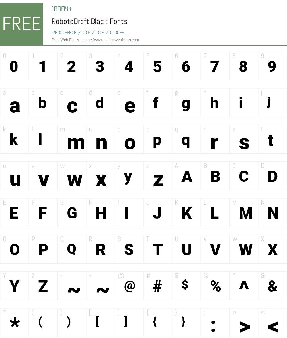 RobotoDraft Black Font Screenshots
