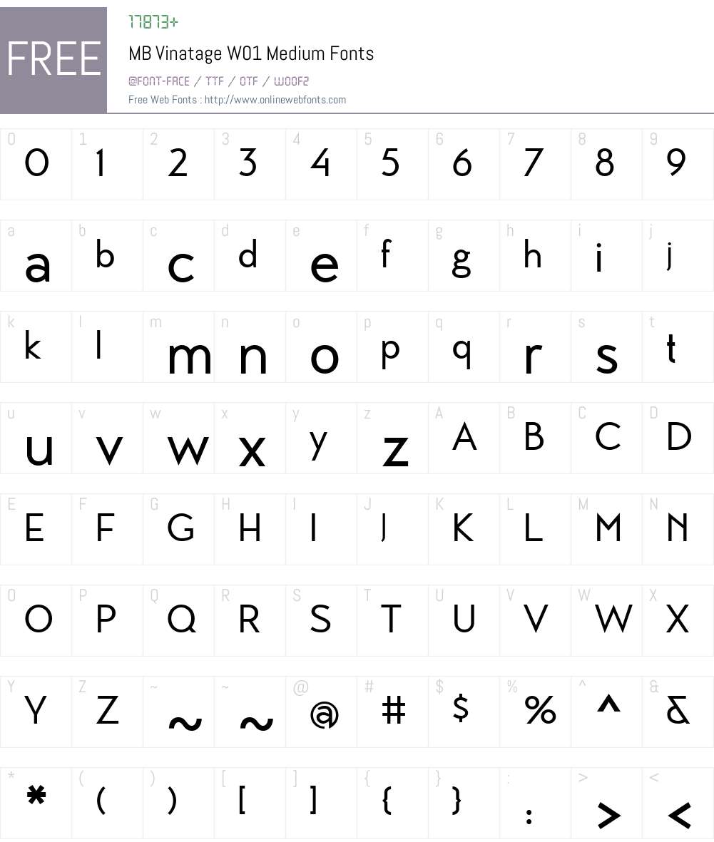 MBVinatageW01-Medium Font Screenshots