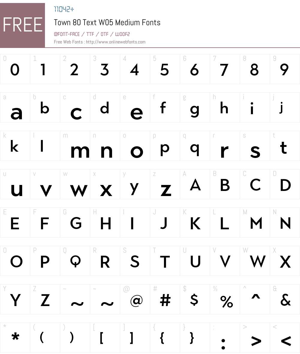 Town80TextW05-Medium Font Screenshots