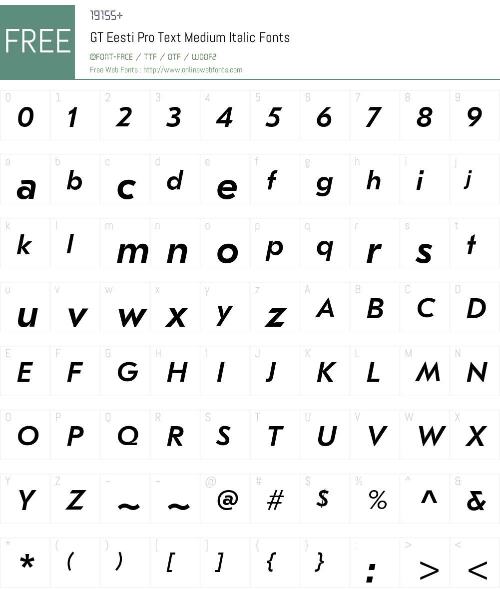 GT Eesti Pro Text Medium Font Screenshots