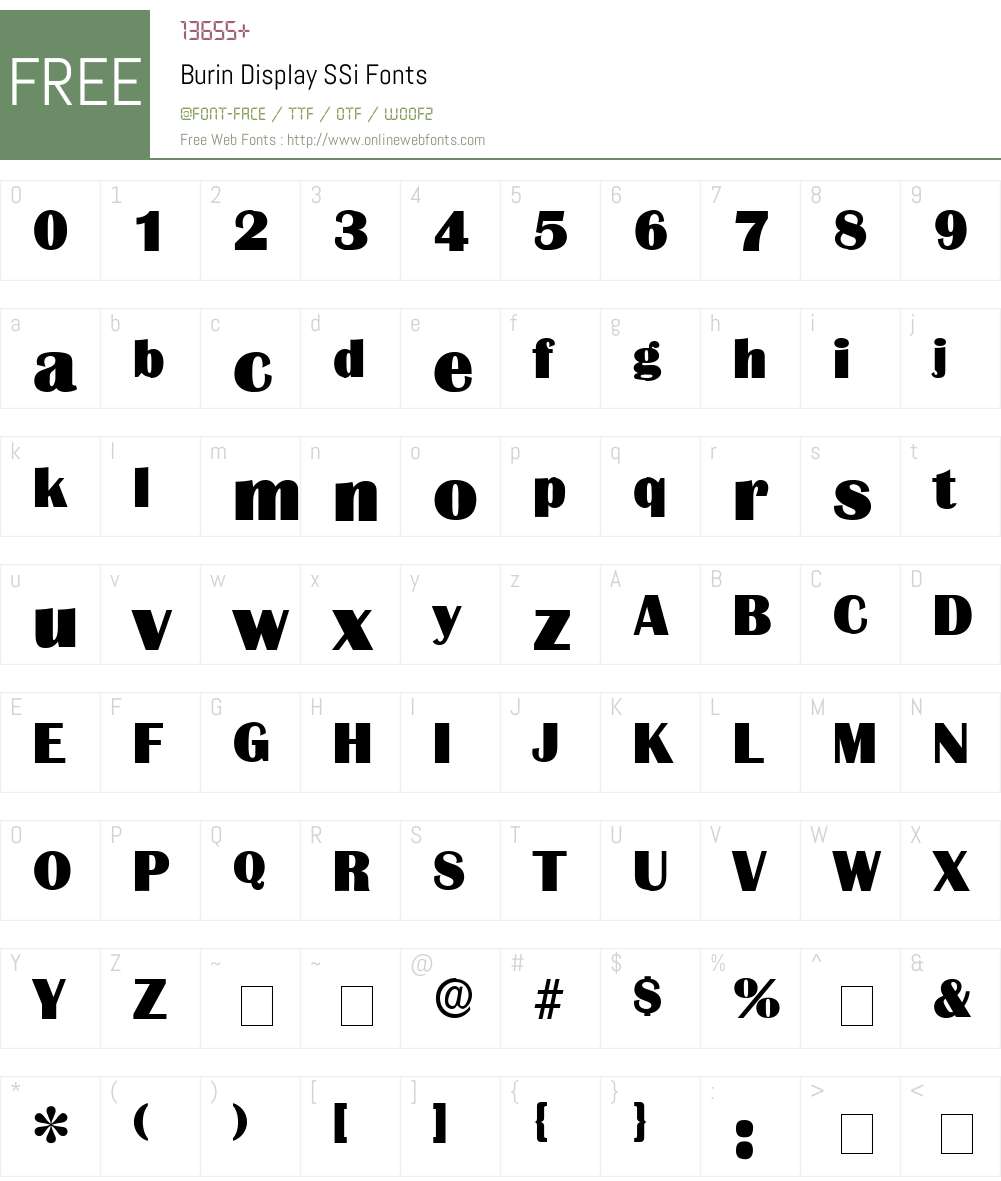 Burin Display SSi Font Screenshots