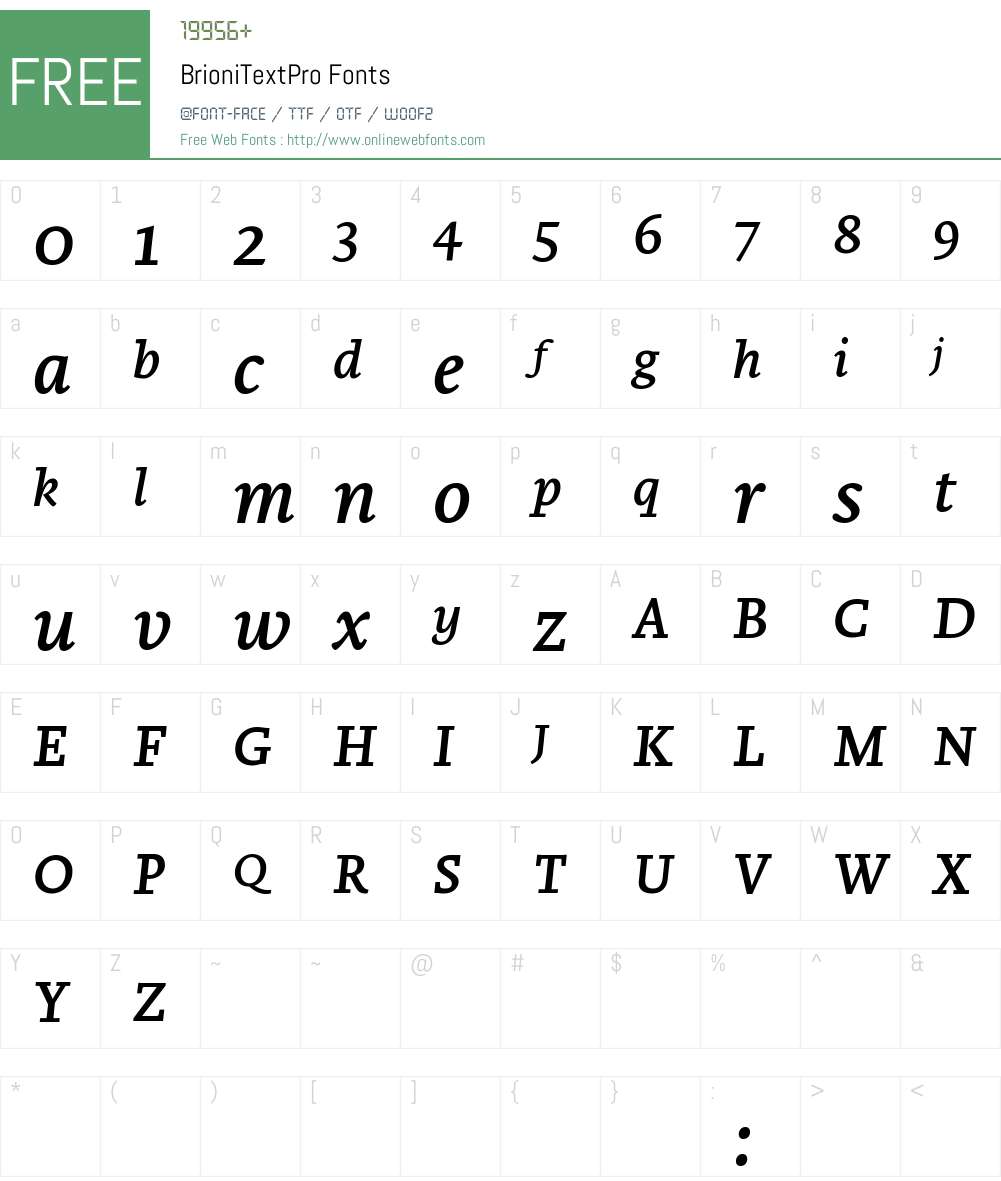 Brioni Text Pro Font Screenshots