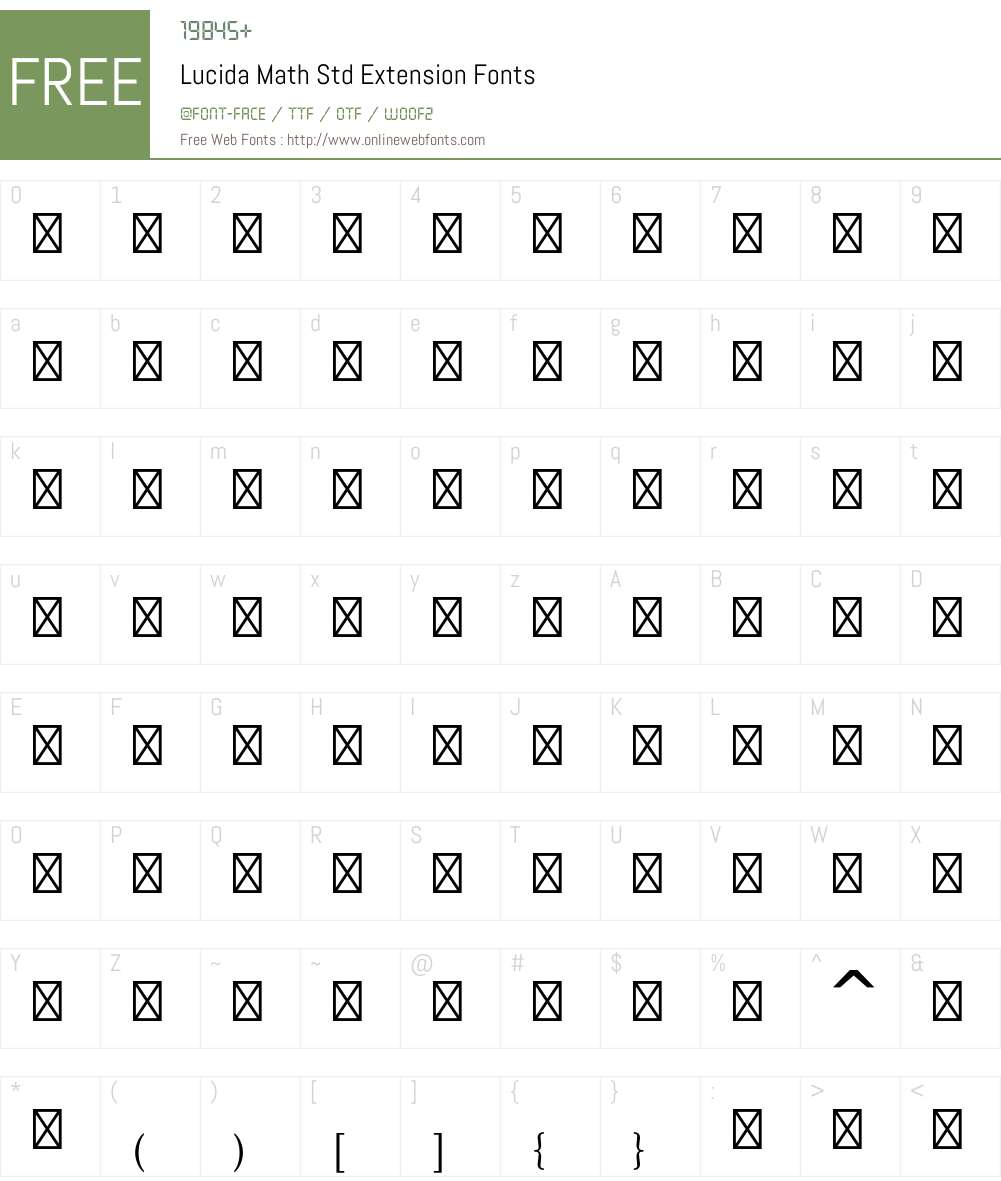 Lucida Math Std Font Screenshots
