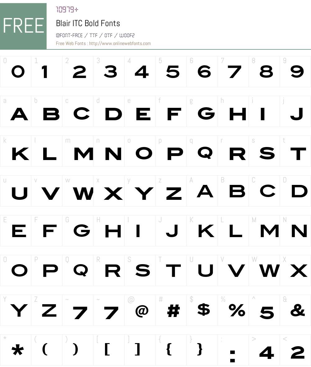 Blair ITC Font Screenshots