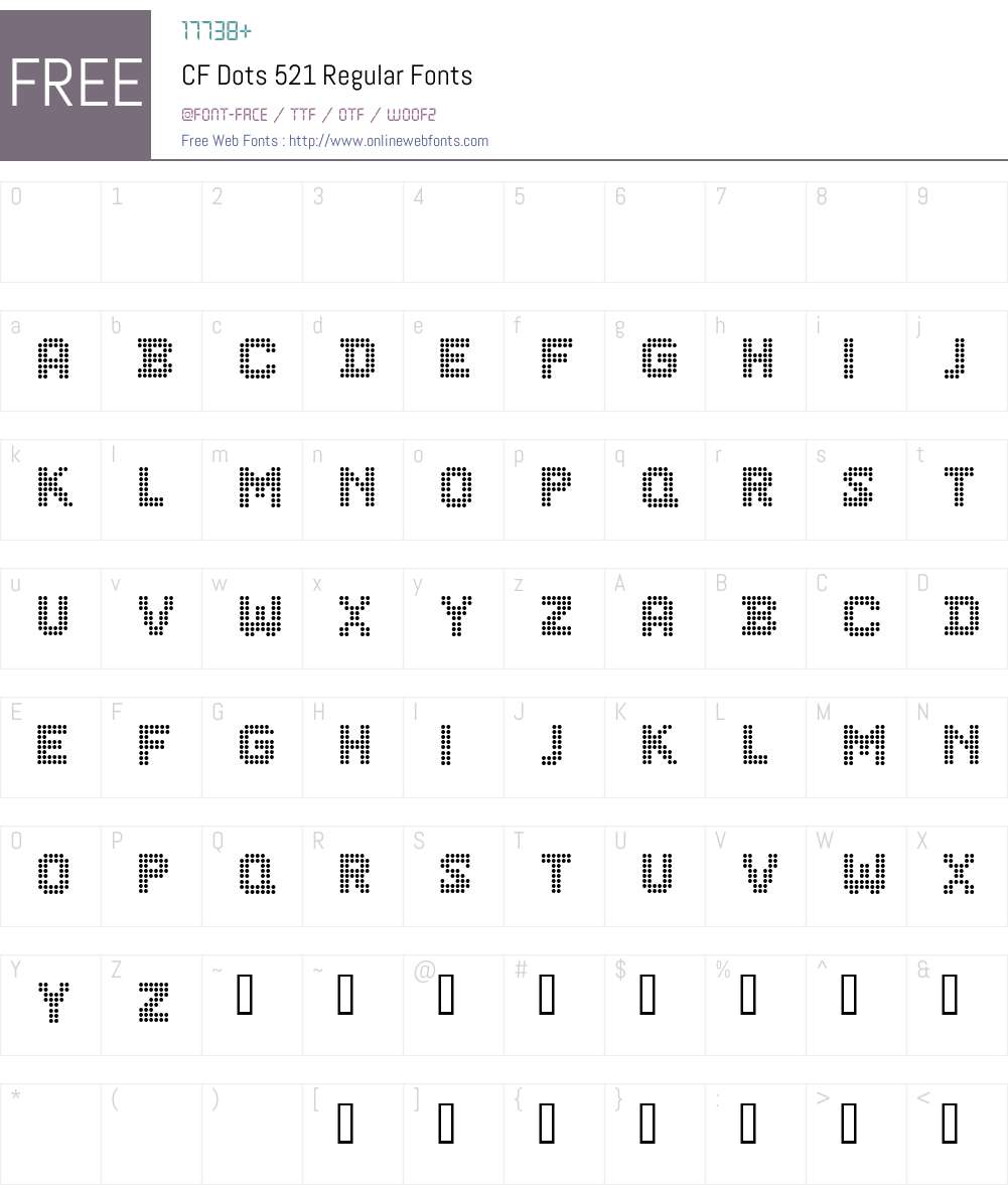 CF Dots 521 Font Screenshots