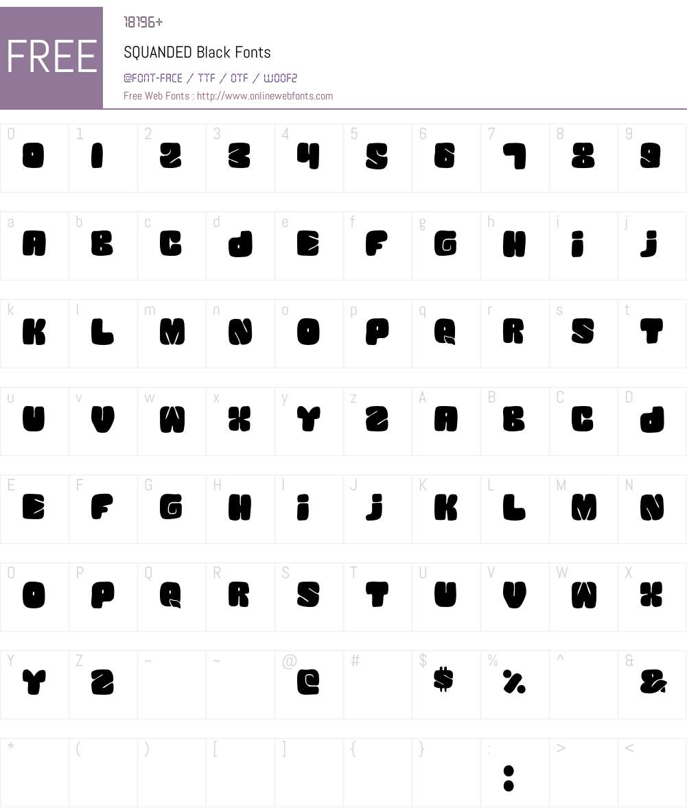 SQUANDED Font Screenshots