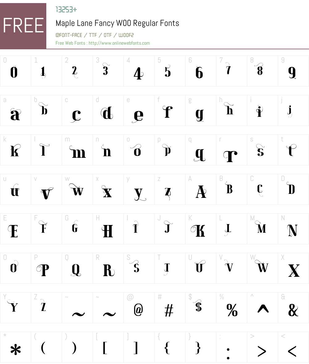 MapleLaneFancyW00-Regular Font Screenshots
