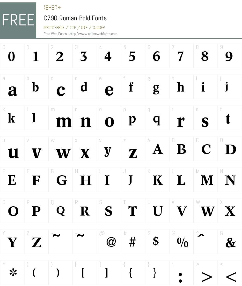 C790-Roman Font Screenshots