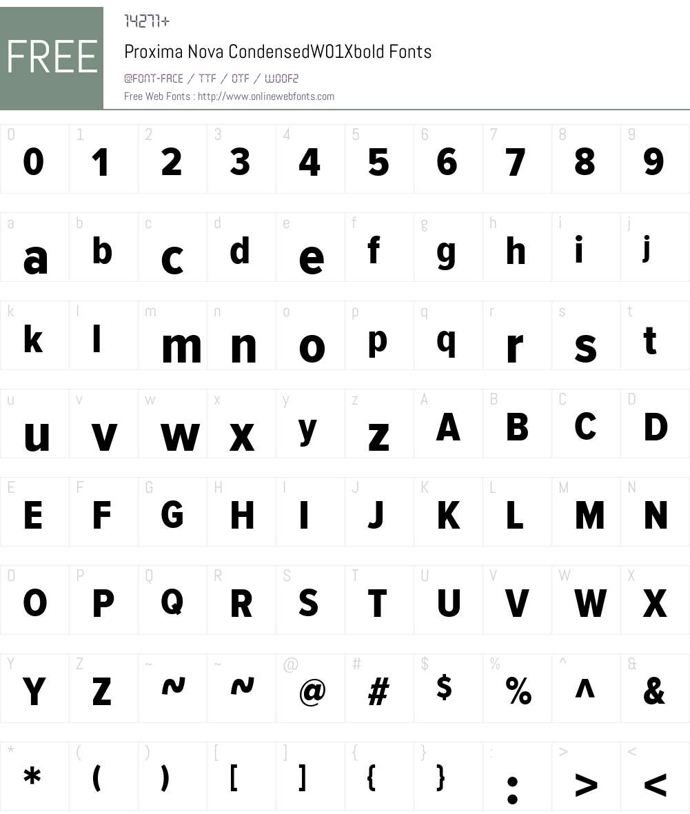 ProximaNovaCondensedW01-Xbold Font Screenshots