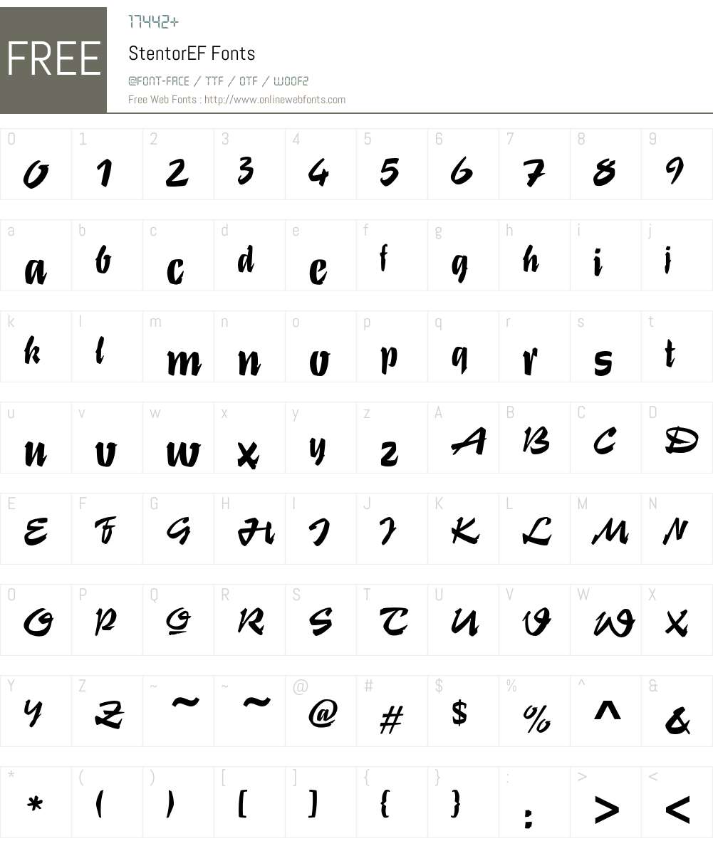 StentorEF Font Screenshots