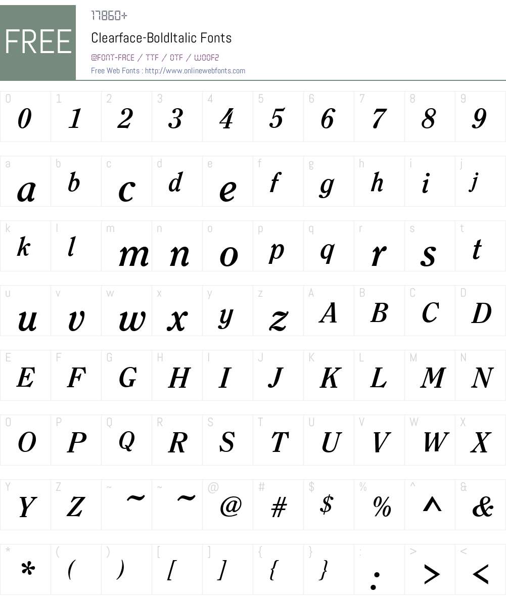 Clearface Font Screenshots