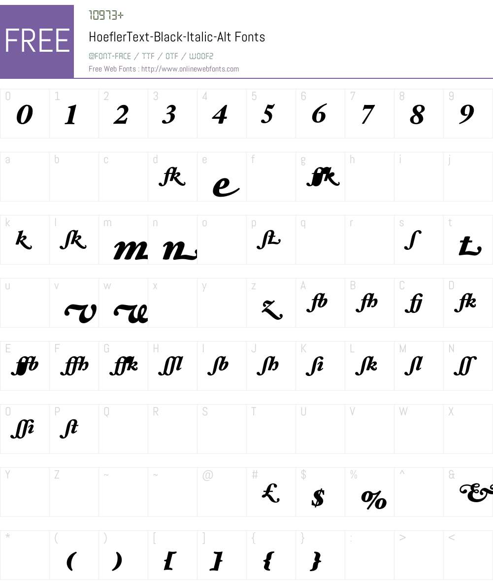 HoeflerText Font Screenshots