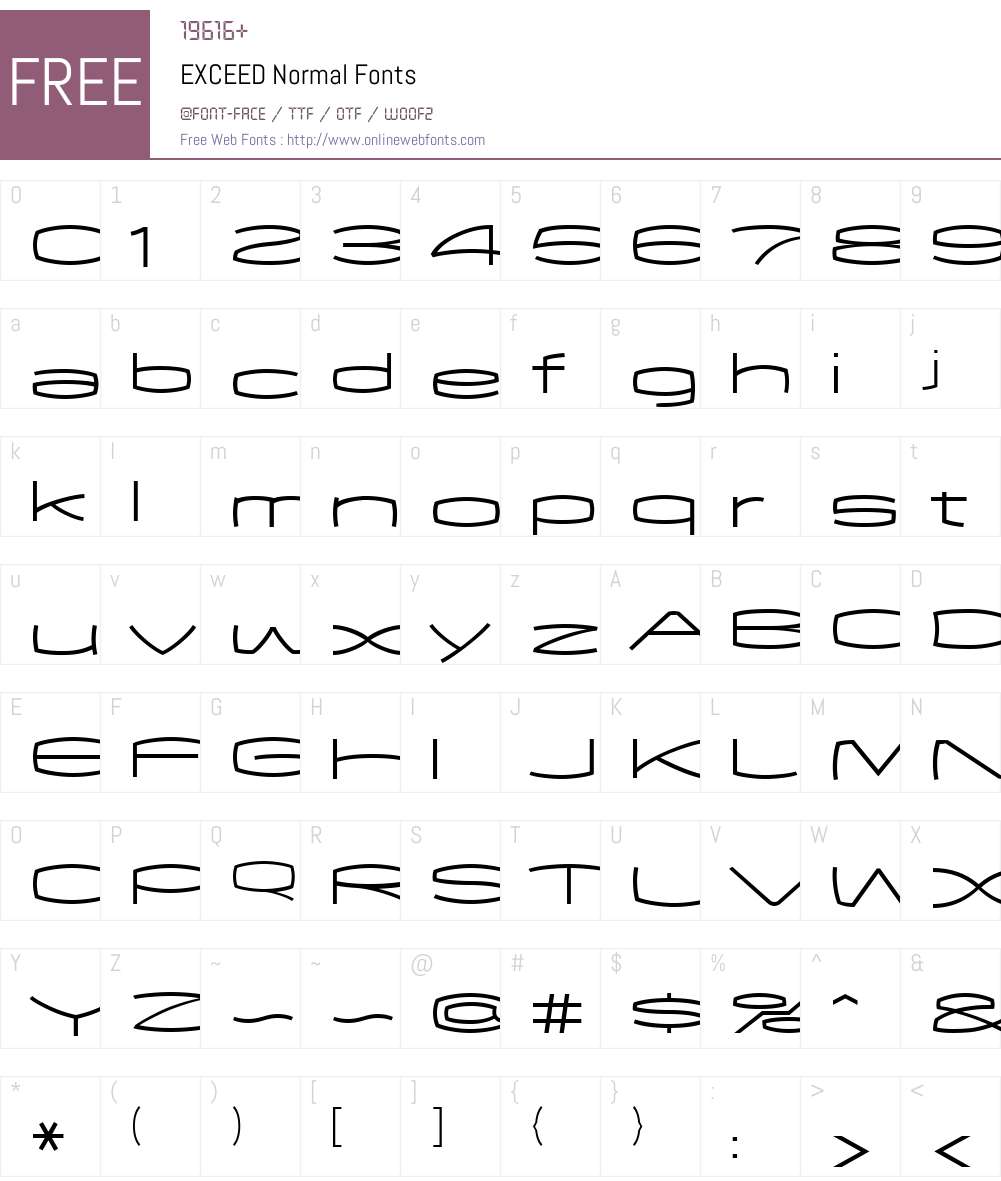 EXCEED Font Screenshots
