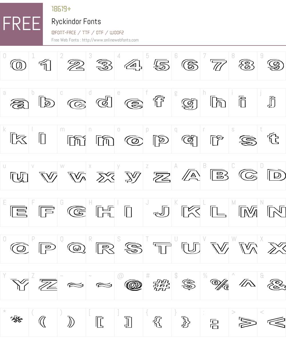 Ryckindor Font Screenshots