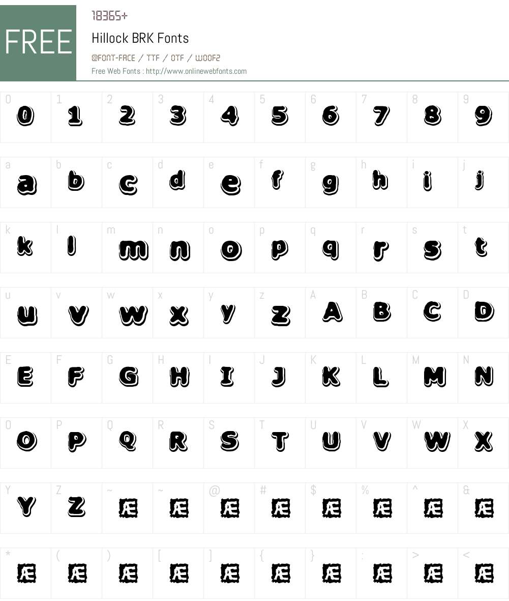Hillock BRK Font Screenshots