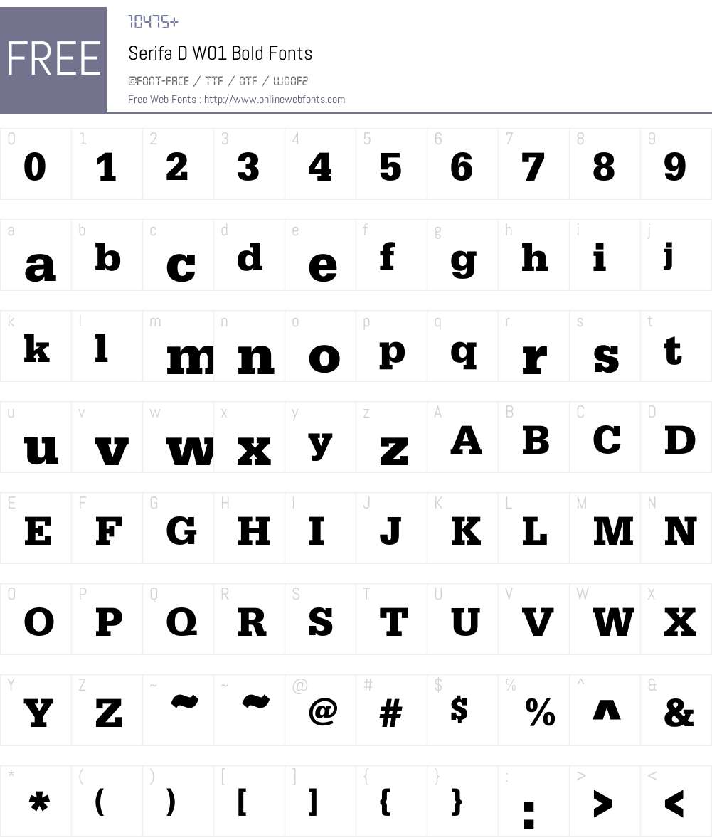 SerifaDW01-Bold Font Screenshots