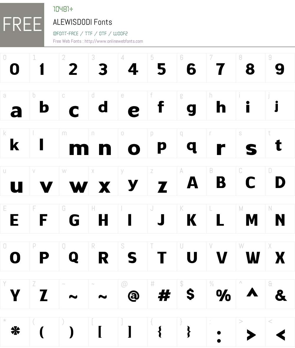 ALEWISDODI Font Screenshots
