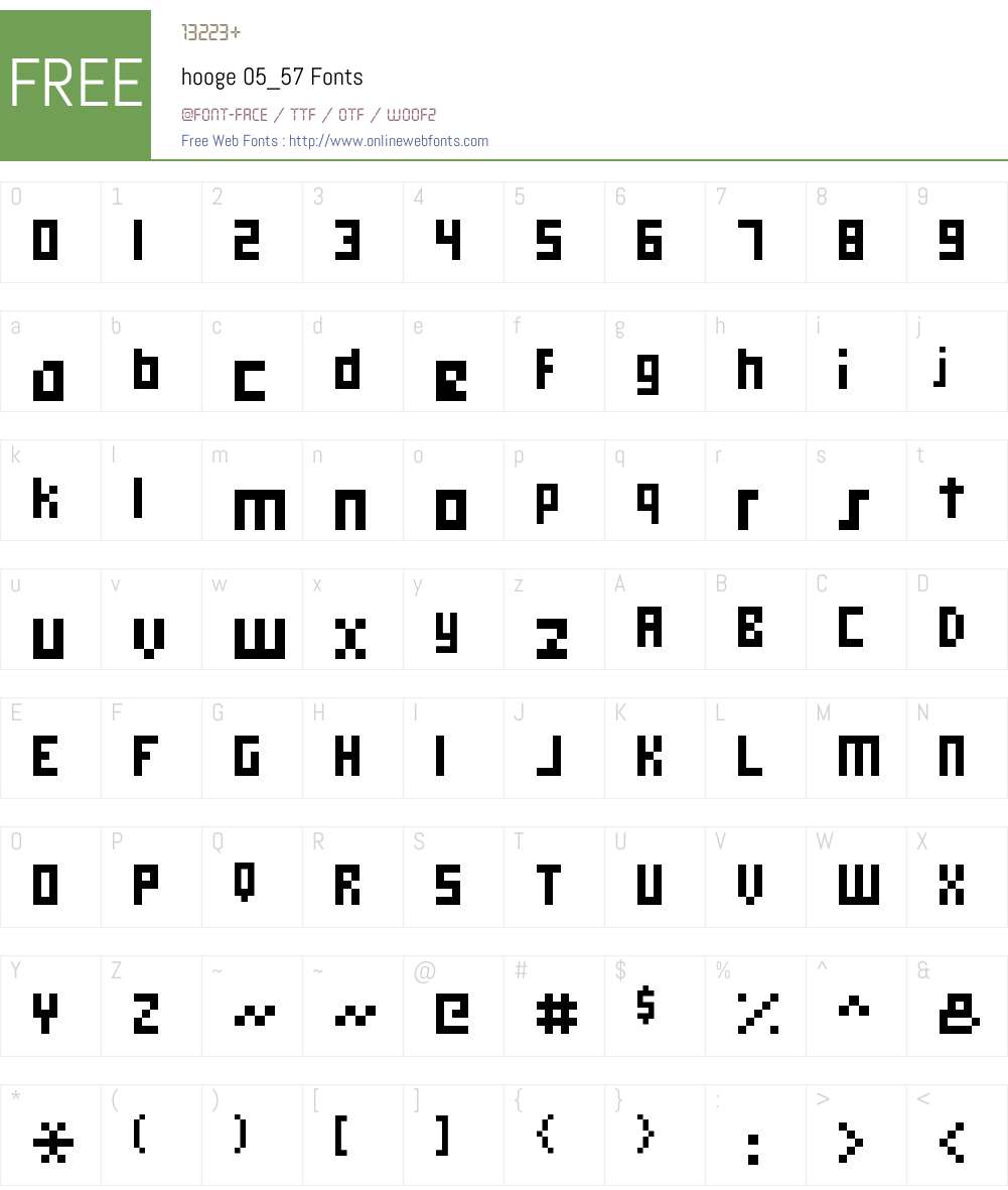 hooge 05_57 Font Screenshots