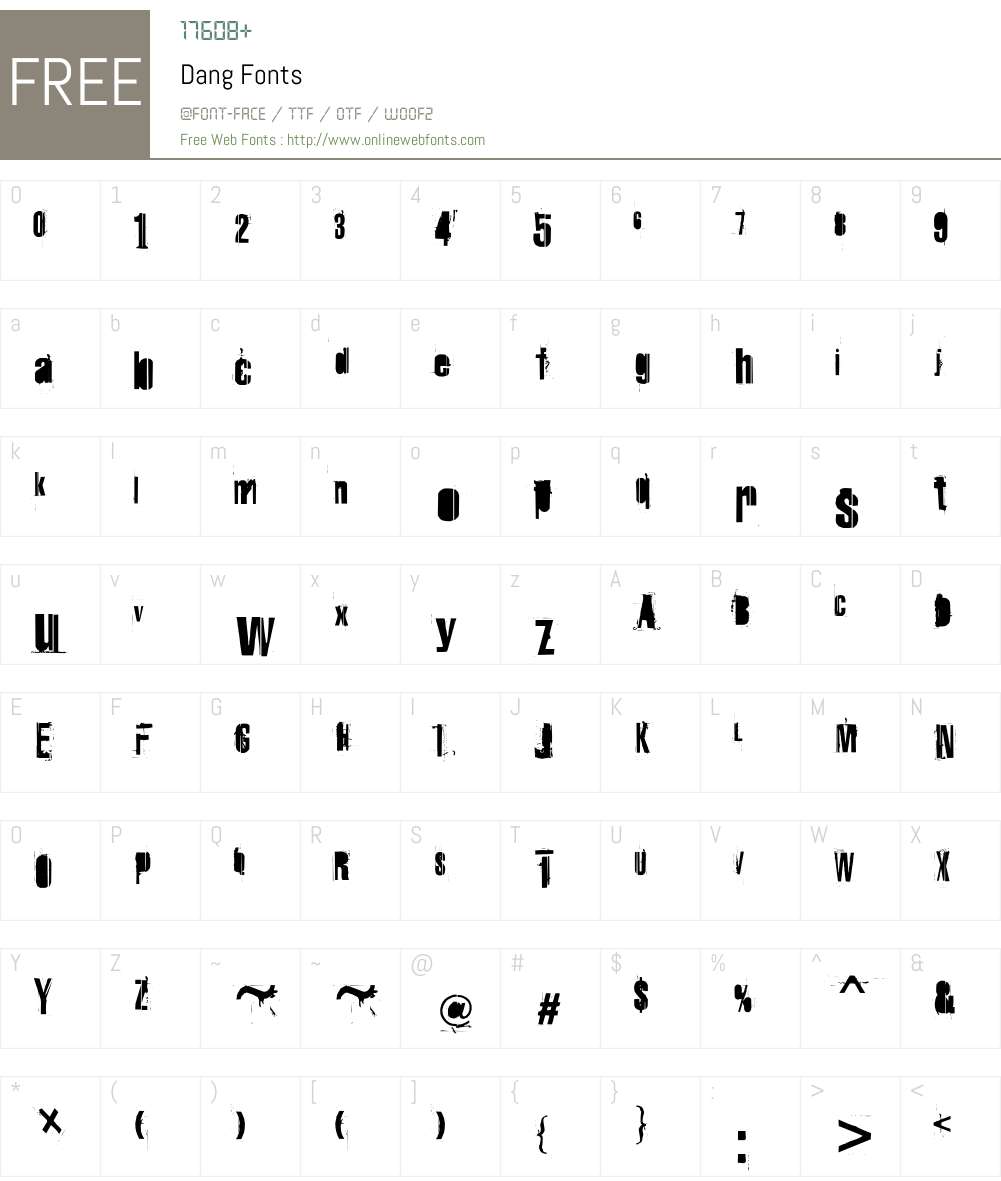 Dang Font Screenshots