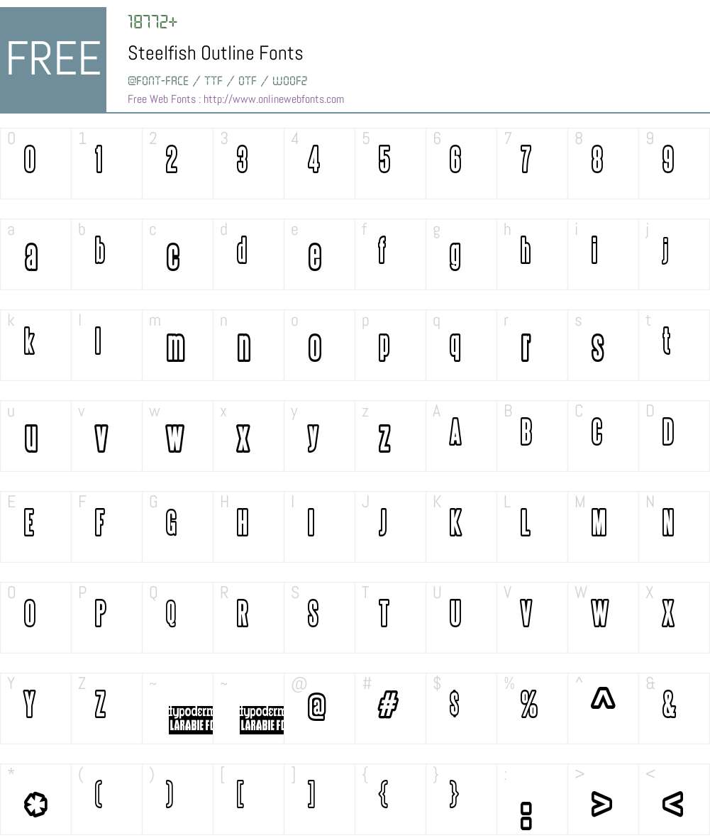 Steelfish Outline Font Screenshots