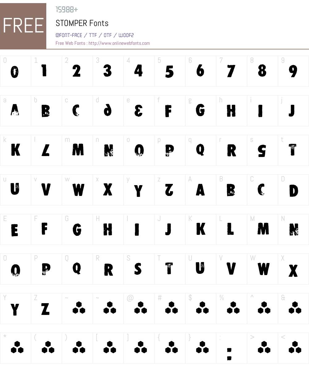 STOMPER Font Screenshots