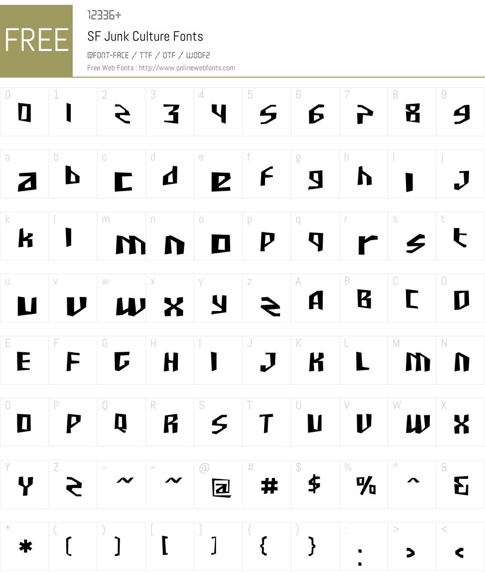 SF Junk Culture Font Screenshots