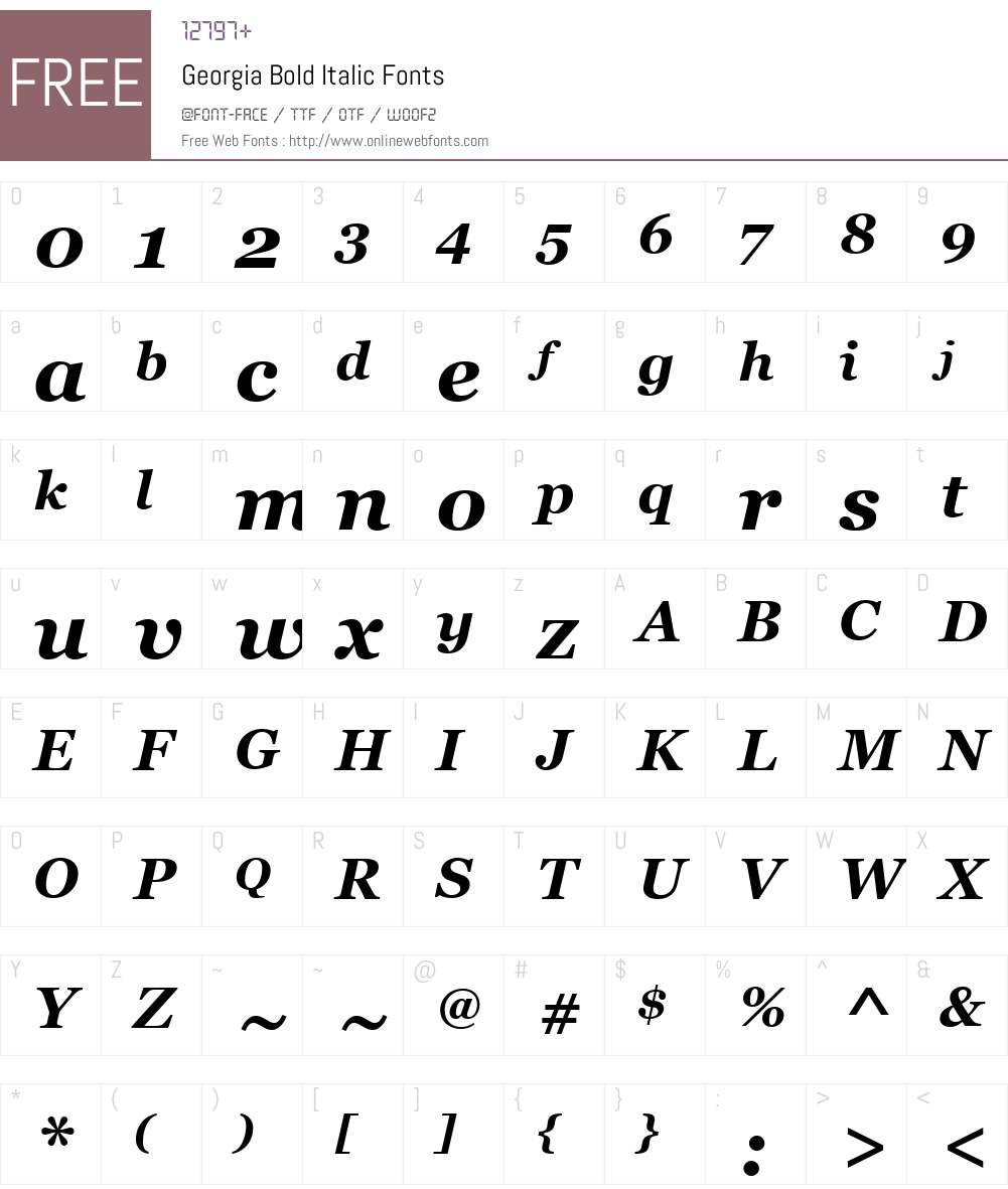 Georgia Font Screenshots