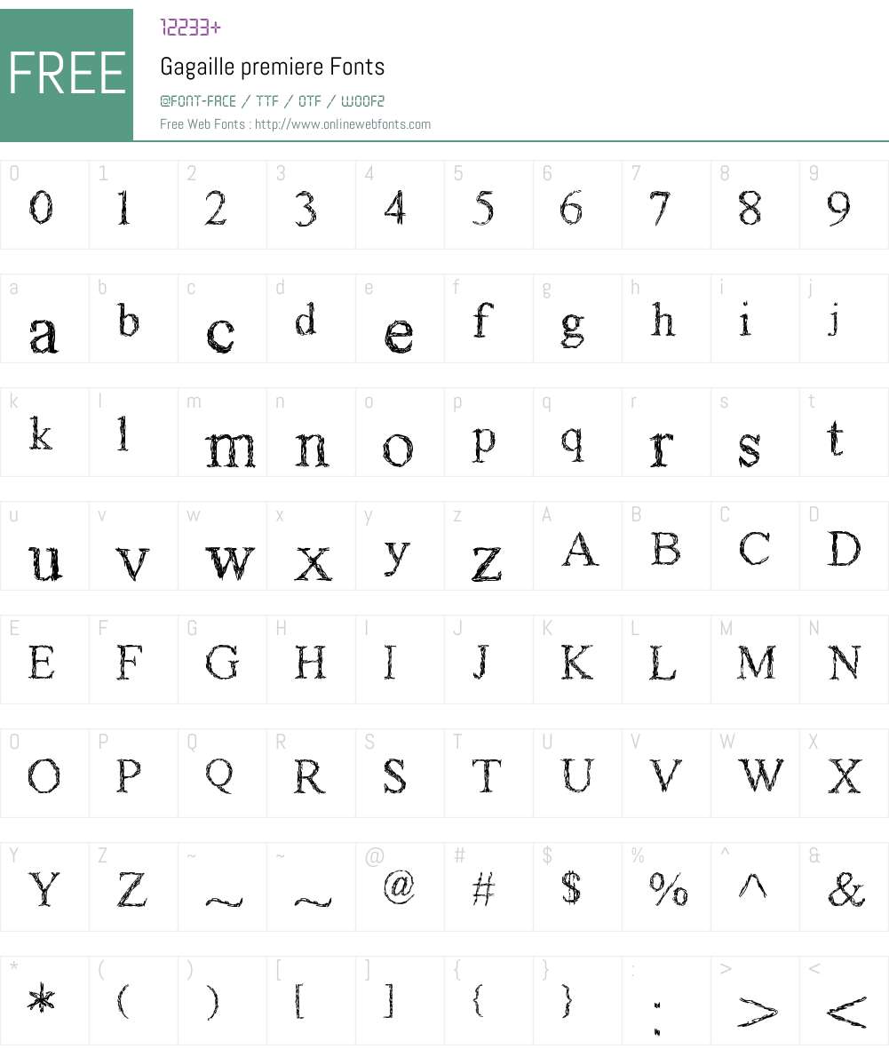Gagaille premiere Font Screenshots