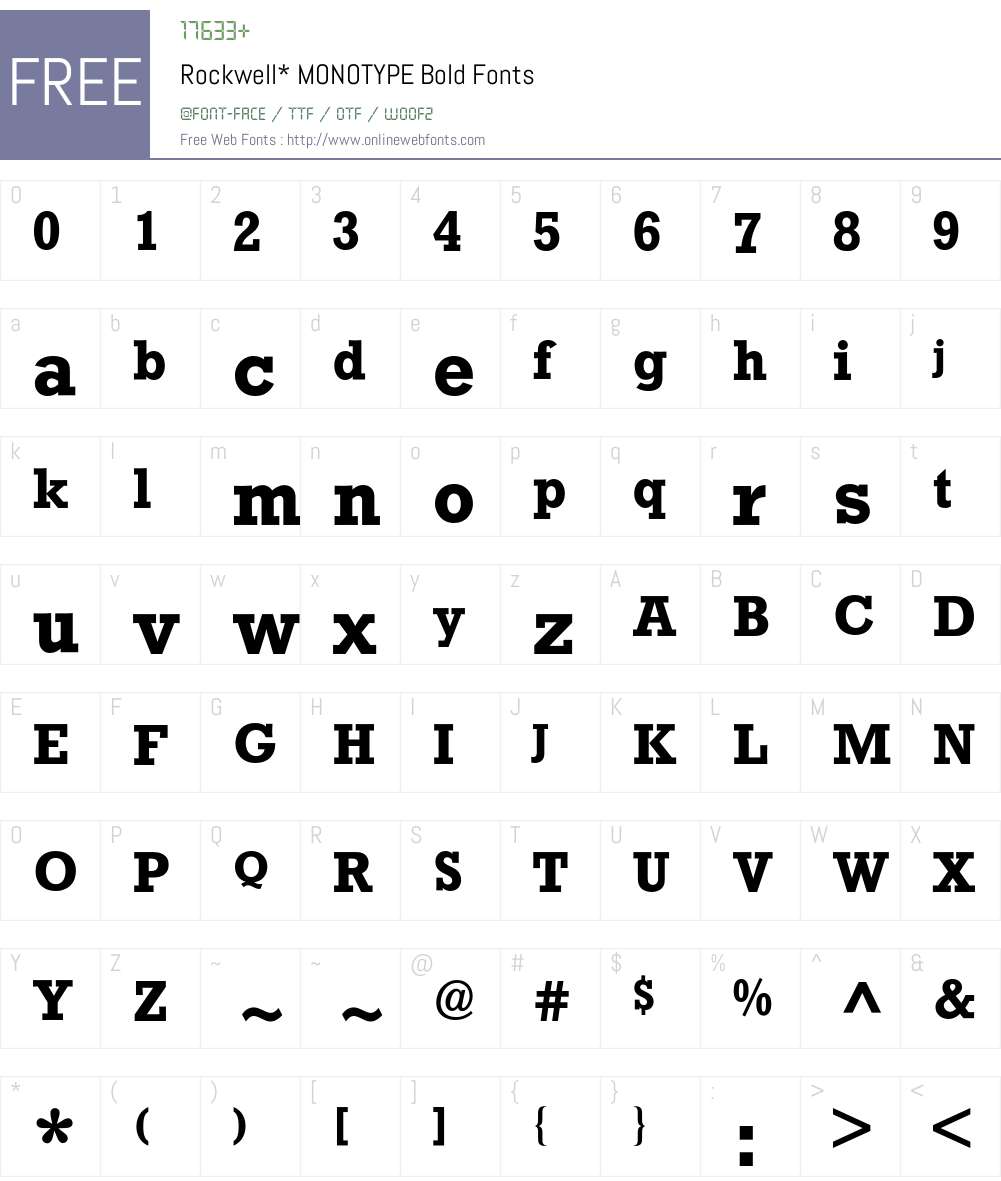 Rockwell BQ Font Screenshots