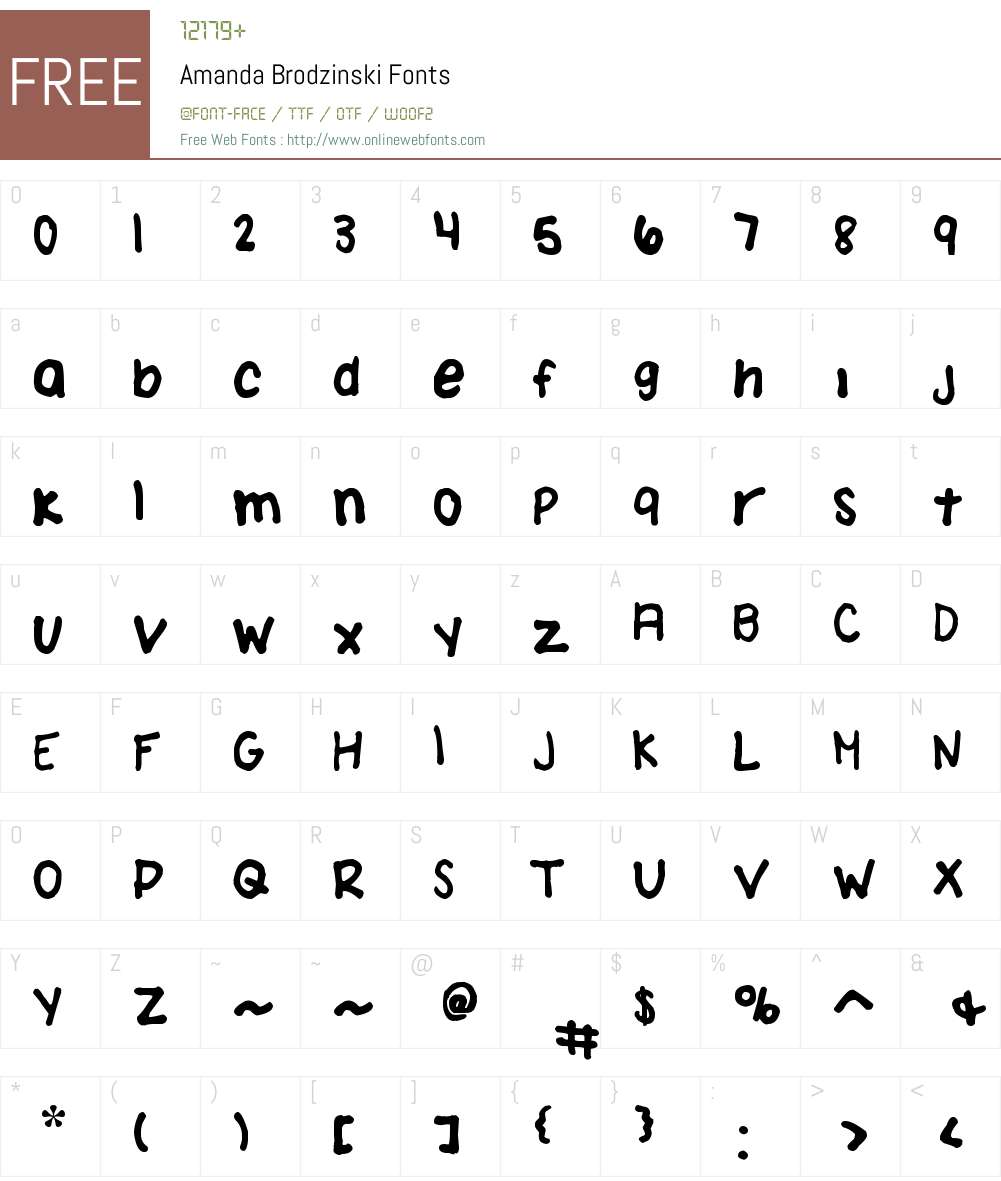 Amanda Brodzinski Font Screenshots